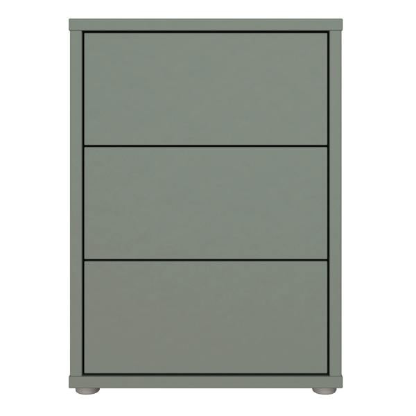 Furniture To Go Alice Springs Bedside Cabinet with 3 Drawers Push-to-Open in Sage Green
