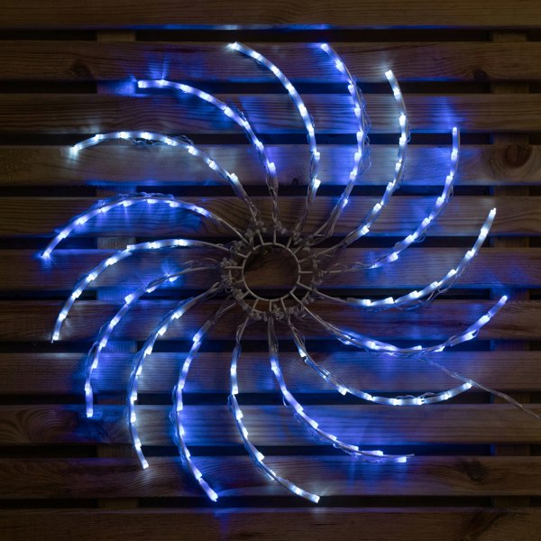 Samuel Alexander 50cm Light up Christmas Spinner Decoration with 128 Blue and White LEDs