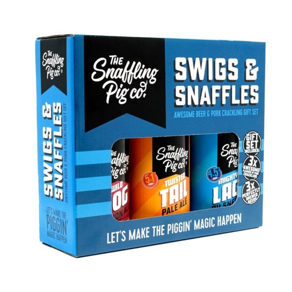 The Snaffling Pig Co Swigs & Snaffles -  Beer & Pork Crackling Gift Set