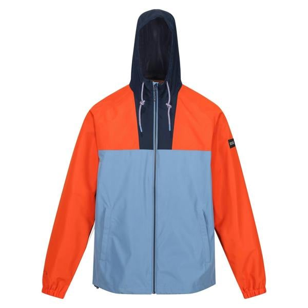 Regatta Mens Belcastel Waterproof Jacket - Rusty Orange/Coronet Blue/Navy - 