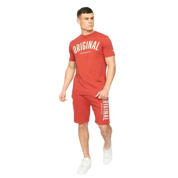 Crosshatch Mens Kensby Shorts - Red - 