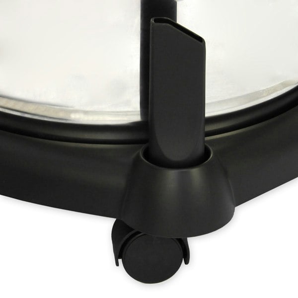 MAXBLAST 30L Industrial Vacuum Cleaner features a sturdy black base with a durable wheel and a sleek, ergonomic handle for easy maneuvering