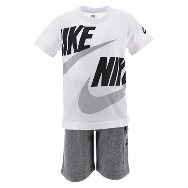 Nike Childrens/Kids Wordmark T-Shirt & Shorts Set - Carbon Heather - 