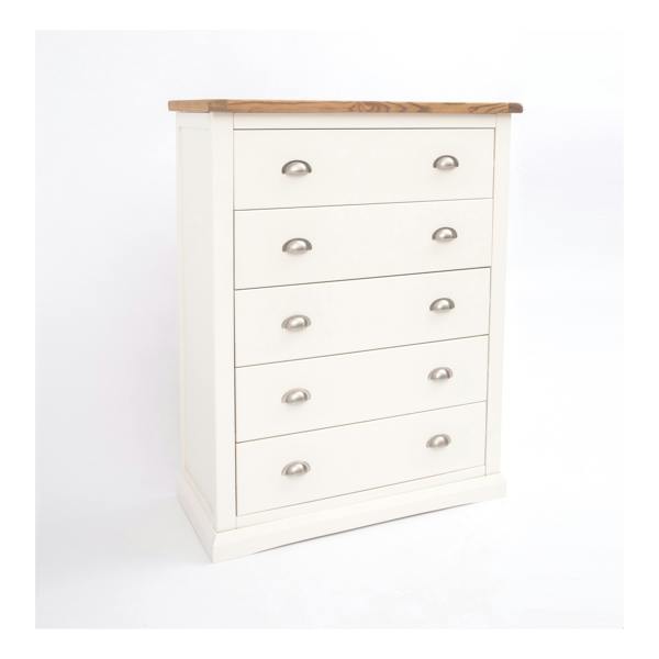 Cabinet Bits Cosenza 5 Drawer Chest of Drawers Chrome Cup Handle