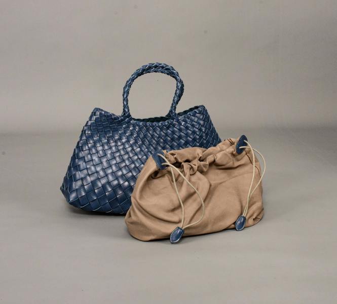 RIMINI Hand Woven Tote 'Adelina' - Blue