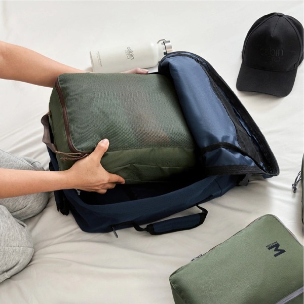 CabinZero Classic Clean Dirty Packing Cube L, Two Compartments and Mesh Window, Fully Flat