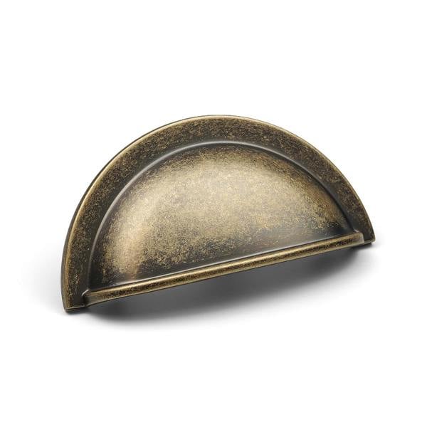 Handle & Home Antique Brass Cup Handle and Coordinating Knob