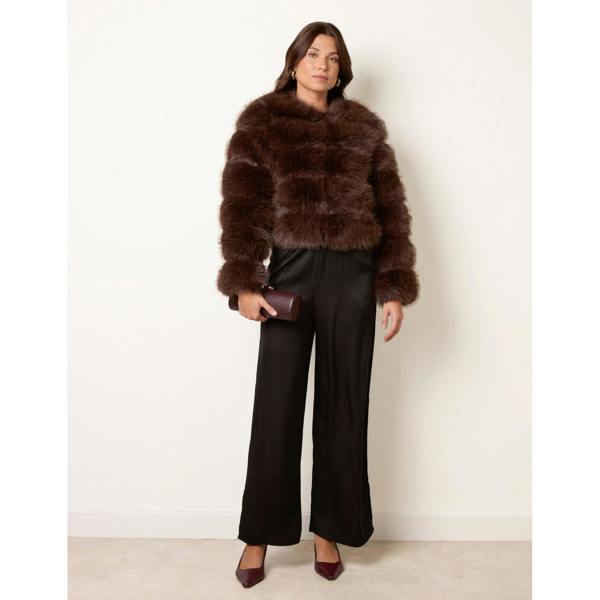 Blue Vanilla Full Faux Fur Short Coat