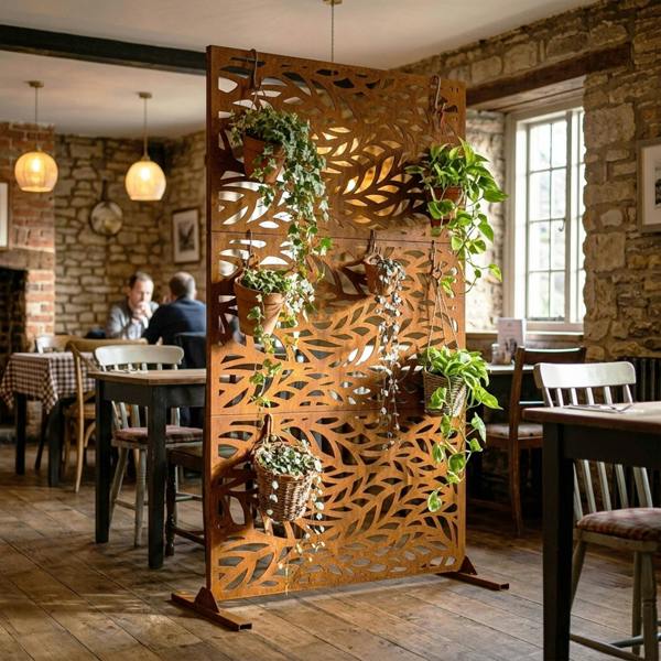 Nicoman Metal Indoor/Outdoor Privacy Screen 90cm x 180cm - Leaf