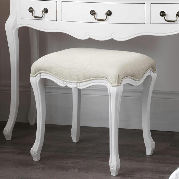 Statement Furniture Juliette Upholstered Stool French Dressing Table Seat Assembled