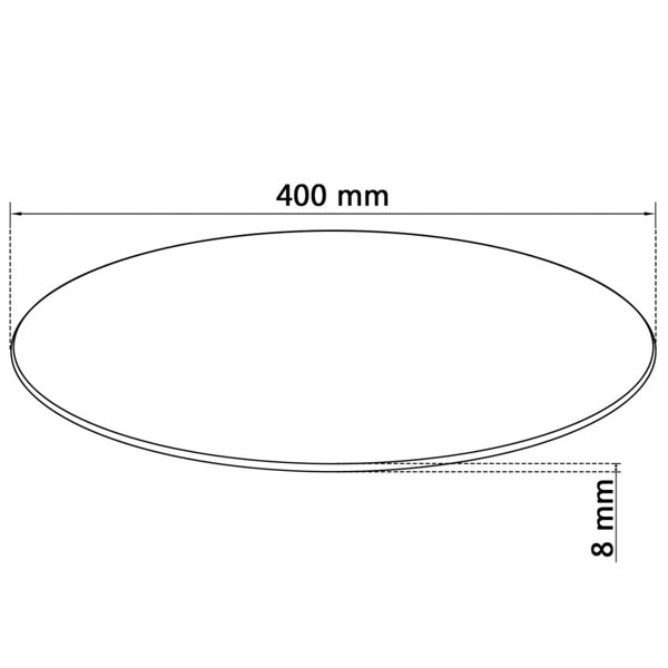 Berkfield Table Top Tempered Glass Round 400 mm