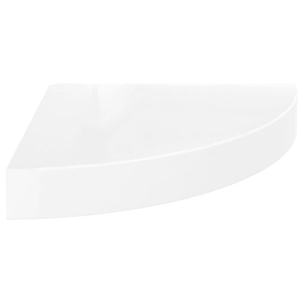 Berkfield Floating Corner Shelves 4 pcs High Gloss White 25x25x3.8 cm MDF