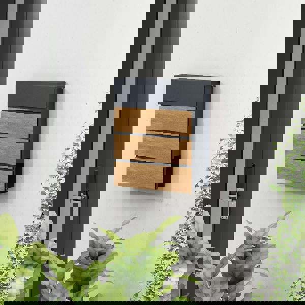 Phoenix Safe The Phoenix MB0126KW Estilo Top Loading Wood Effect Steel Post Box