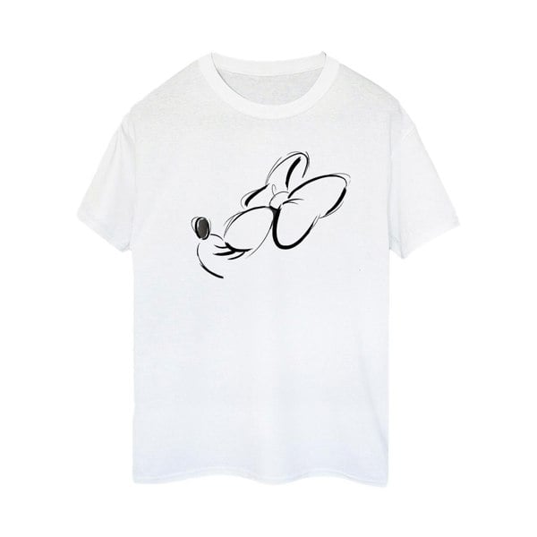 Disney Womens/Ladies Minnie Mouse Nose Up Cotton Boyfriend T-Shirt - White