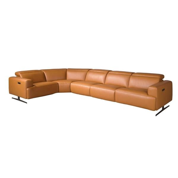 Angel Cerdá Brown leather modular relax corner sofa 6263