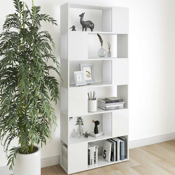 Berkfield Book Cabinet Room Divider White 80x24x186 cm Engineered Wood