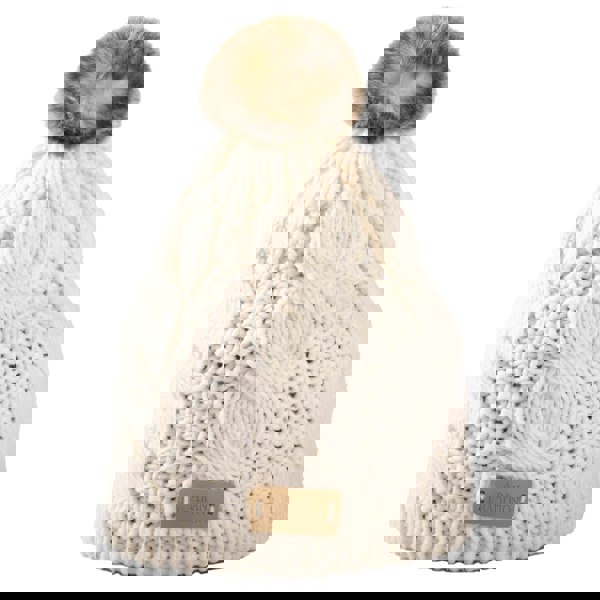 Aran Cable Tammy Hat Shop the Stylish Aran Cable Tammy Hat with Faux Fur Trim