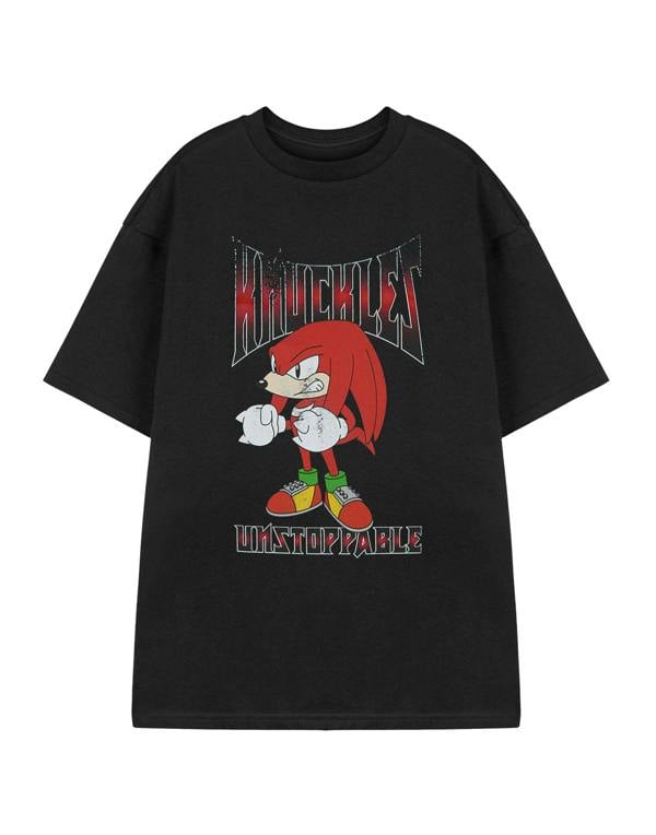 Sonic the Hedgehog Mens Black Knuckles Short Sleeved T-Shirt