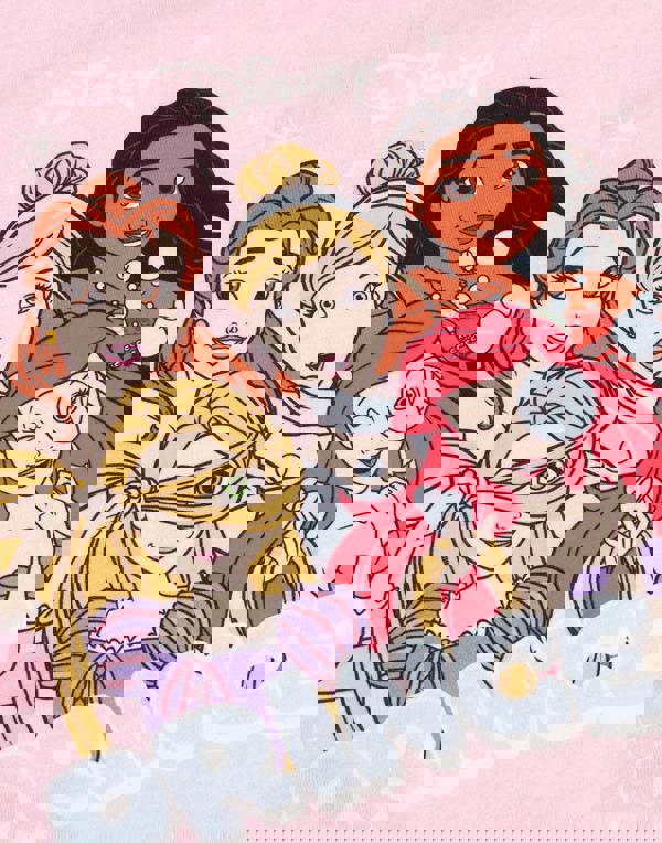 Disney Girls Pink Princess Long Sleeve Long Leg Pyjama Set