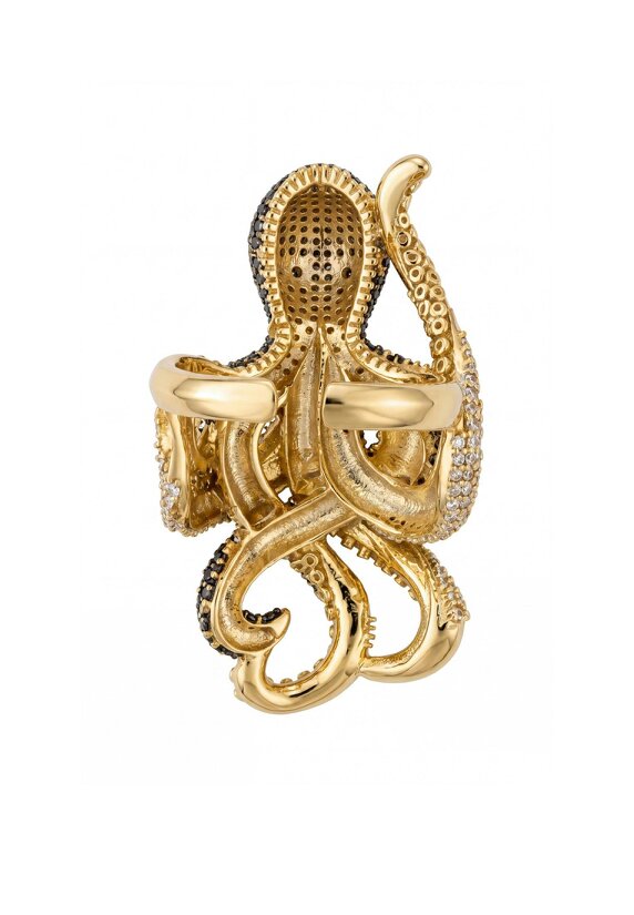 Latelita Octopus Cocktail Ring Nordic Gold Adjustable