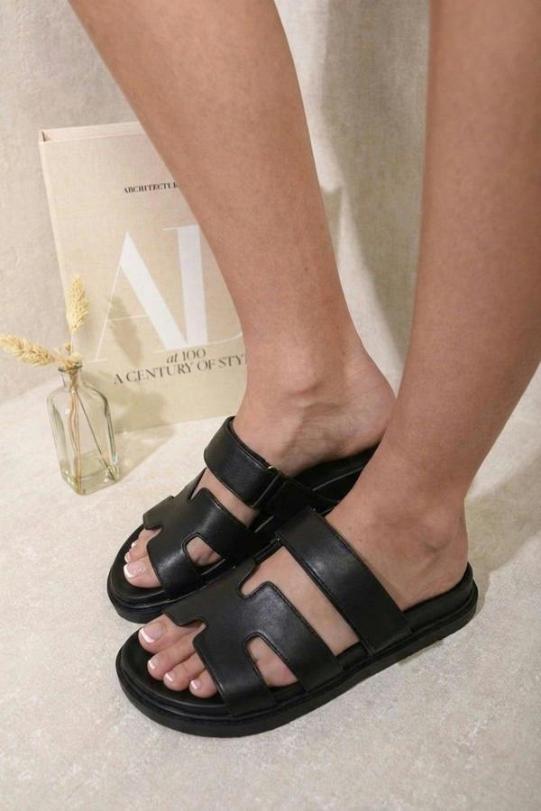 ikrush Daniela Cut Out Strappy Slip On Flats