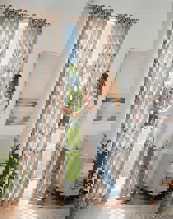 Anyhouz Anydrape 150cm Curtains Brown Modern Luxury Retro Style Texture for Living Room Bedroom Dining Fashion Decor