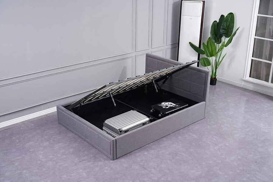 Kosy Koala Ottoman Storage Bed 3ft Single Grey Wooden Fabric Bedroom
