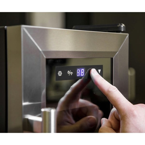 18 Bottle Freestanding Wine Cooler Fridge LED Backlit Wood Shelf STAINLESS STEEL - LoopsDirect