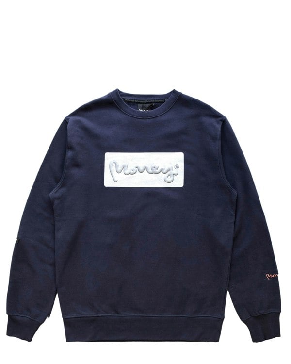 Money Gold Plate Crew Sweat Navy