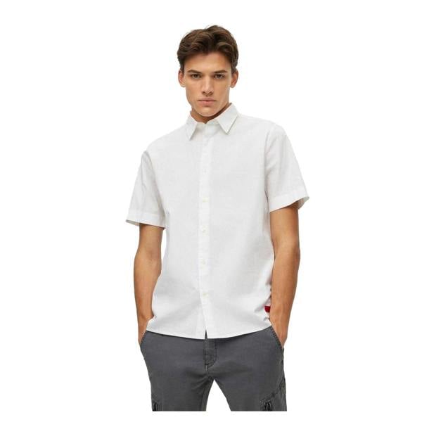 Hugo Mens Regular Short-Sleeved Shirt - White - 