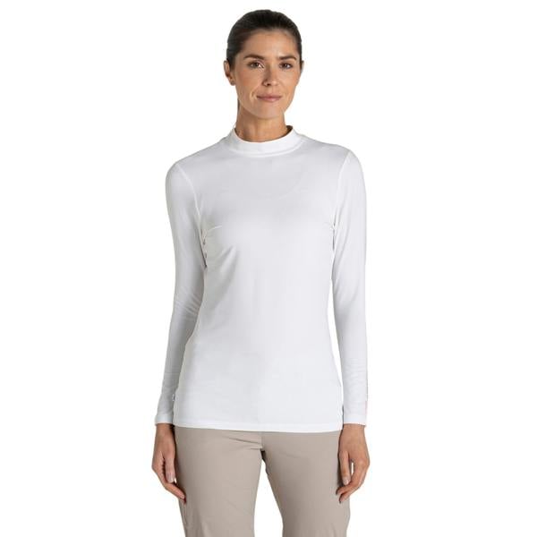 Craghoppers Womens/Ladies Nosilife Mock Neck Long-Sleeved Golf T-Shirt - White - 