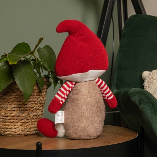 Samuel Alexander 28cm Red and White Sitting Christmas Gonk with Mushroom Hat