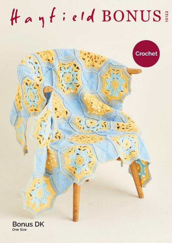 Hayfield Bonus DK Crochet Pattern 10122, Blankets One Size
