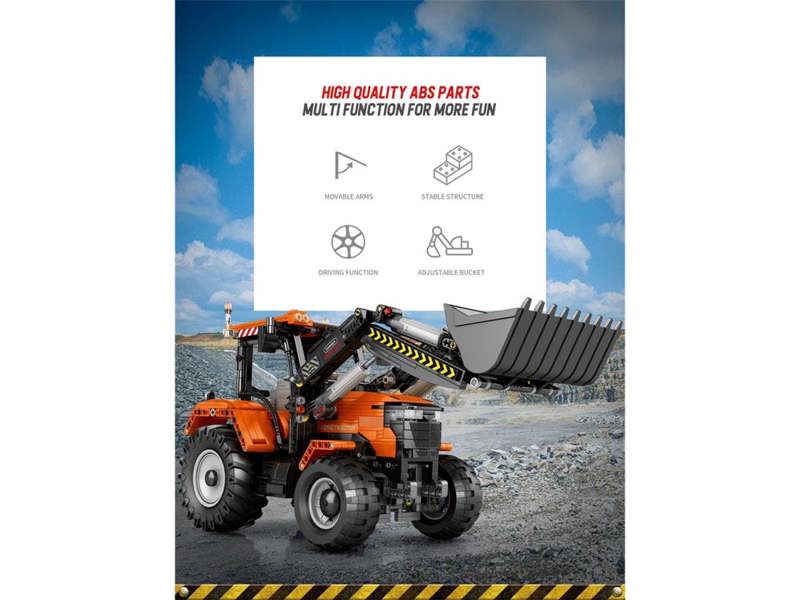 Reobrix RC Front Loader Tractor 1496pc Construction Set