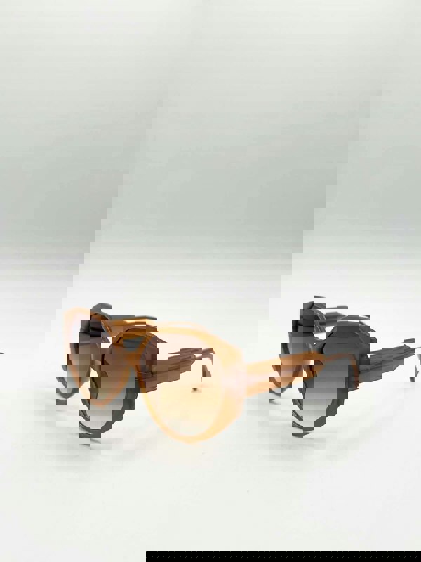 SVNX Round Circle Sunglasses in Brown