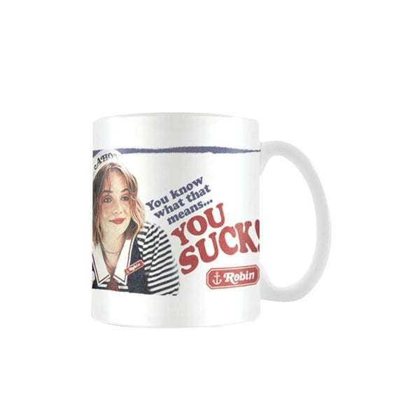 Stranger Things You Suck Mug - White/Slate Grey/Red