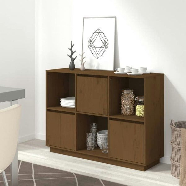 Berkfield Sideboard Honey Brown 110.5x35x80 cm Solid Wood Pine