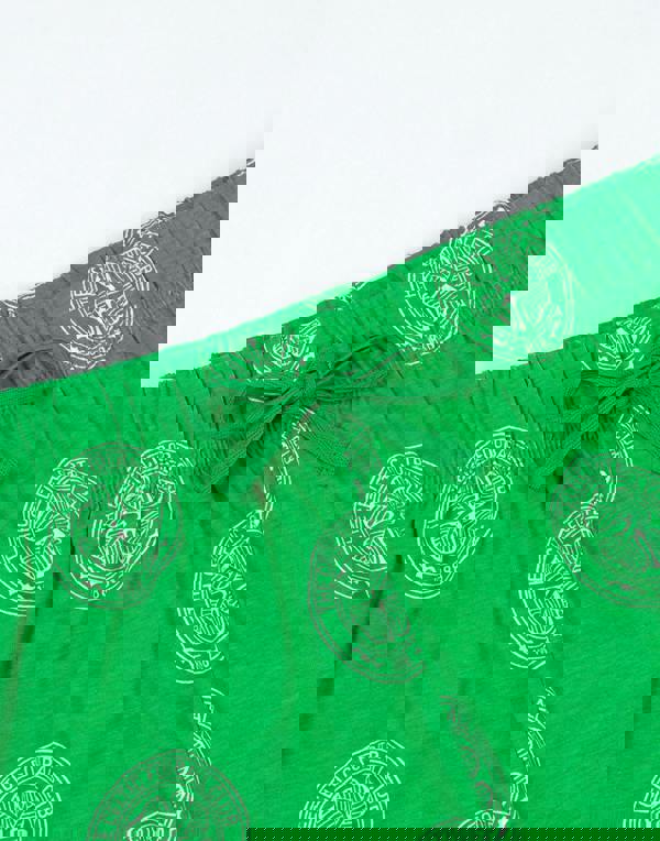 Celtic Mens Green Logo Short Sleeve Long Leg Pyjama Set