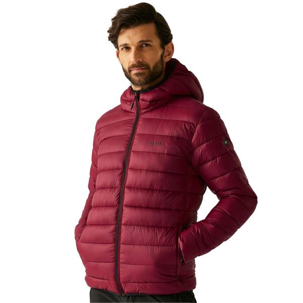 Regatta Mens Marizion Baffled Hooded Padded Jacket - Dark Maroon - 