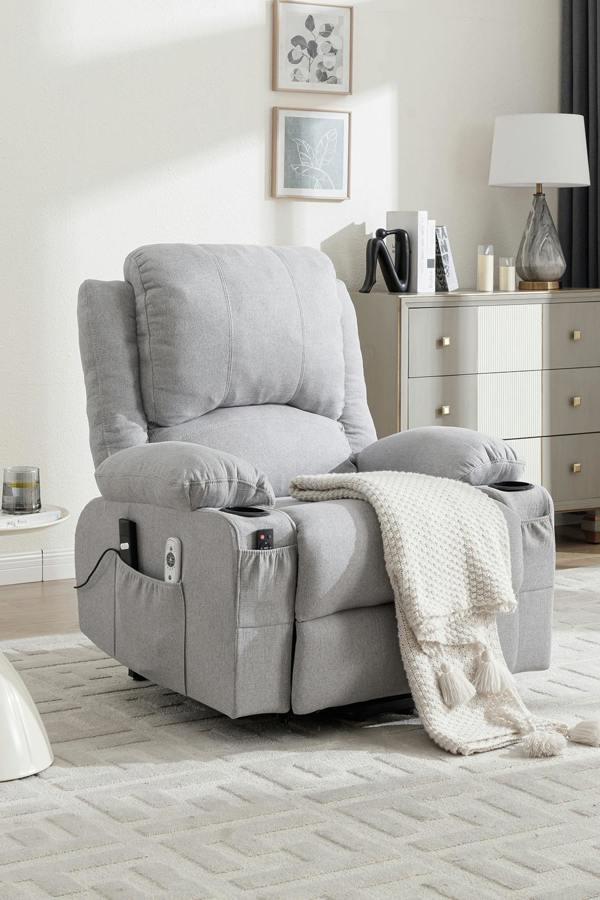Living and Home Electric Single-Seat Recliner Chair with Heating & Massage Function