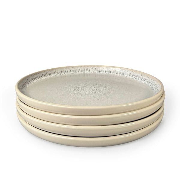 Scandi Home Set of Four Stockholm 27cm Oatmeal Reactive Glaze Ceramic Dinner Plates