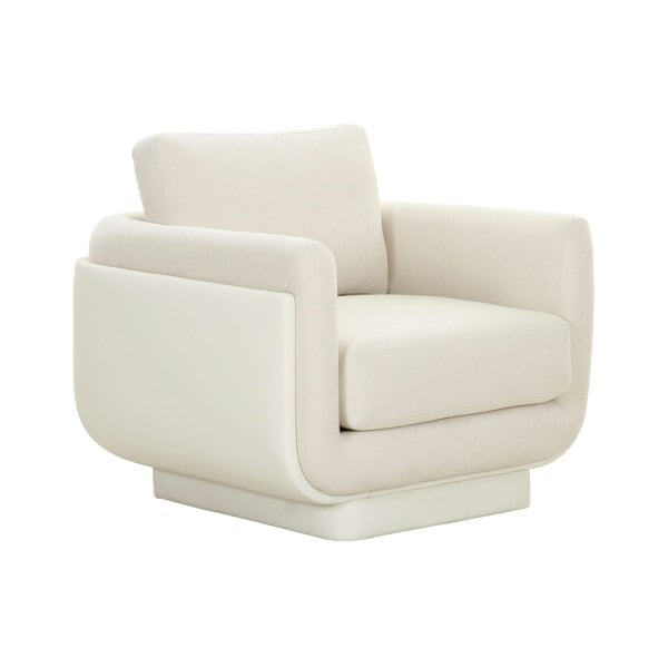 Furniture Edit Rhonnie Cream Monotone Accent Occasional Armchair