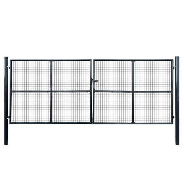 Berkfield Mesh Garden Gate Galvanised Steel 400x150 cm Grey