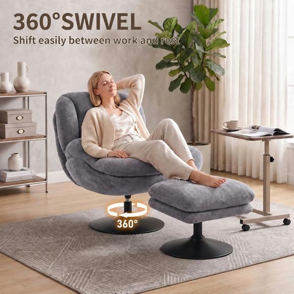 Accent Chair with Ottoman