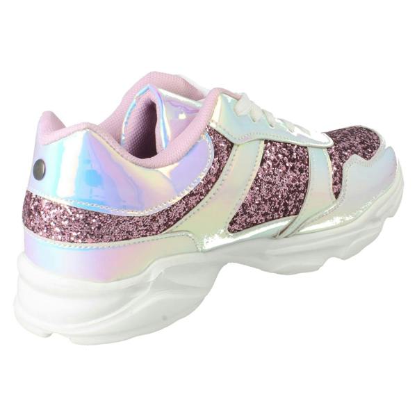 Pineapple Girls Pineapple Sparkly Casual Lace Up Trainers H2683