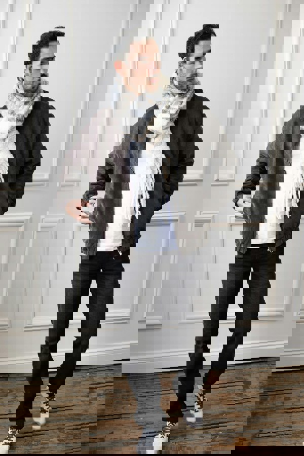 SVNX Soft Neutral Striped Scarf