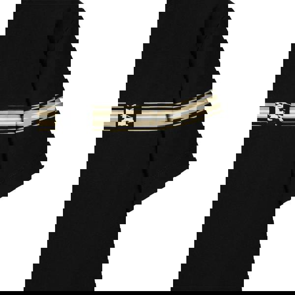 Burberry Striped Equestrian Knight Logo T-Shirt   in  Black