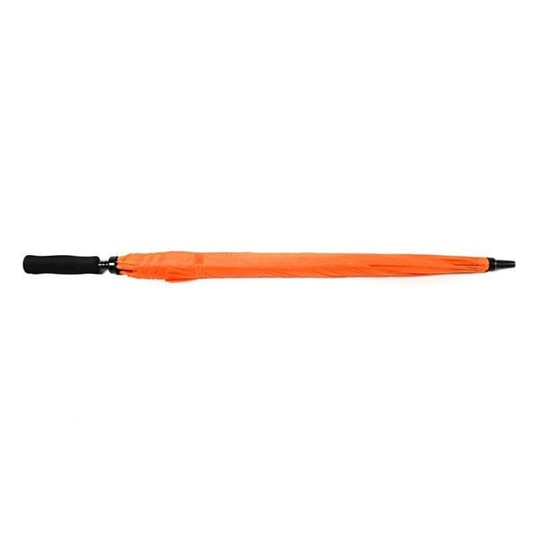 Orange Plain Cheap Golf Umbrella UK Flat Lay Closed