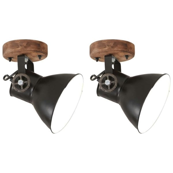 Berkfield Industrial Wall/Ceiling Lamps 2 pcs Black 20x25 cm E27