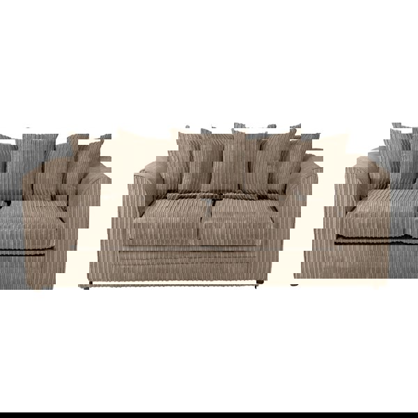 SQUAREBOXX Dylan Jumbo Cord 3+2 Seater Fabric Sofa in Coffee